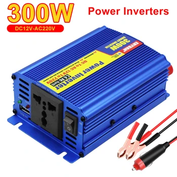 Inverter Multifunzionale per Auto 300W, Trasformatore di Tensione USB, Convertitore di Batteria per Uso Multi-scenario