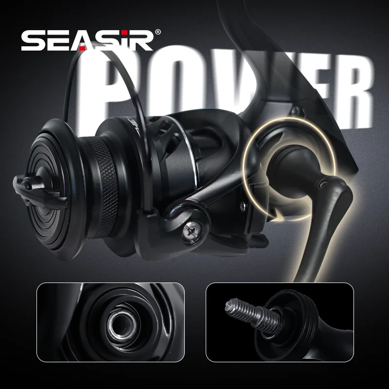 SEASIR TINGHE Spinning Fishing Reel 5+1BB 10KG Drag 5.2:1 Seawater-Proof Aluminum Power Handle High-Quality Lightweight Coil