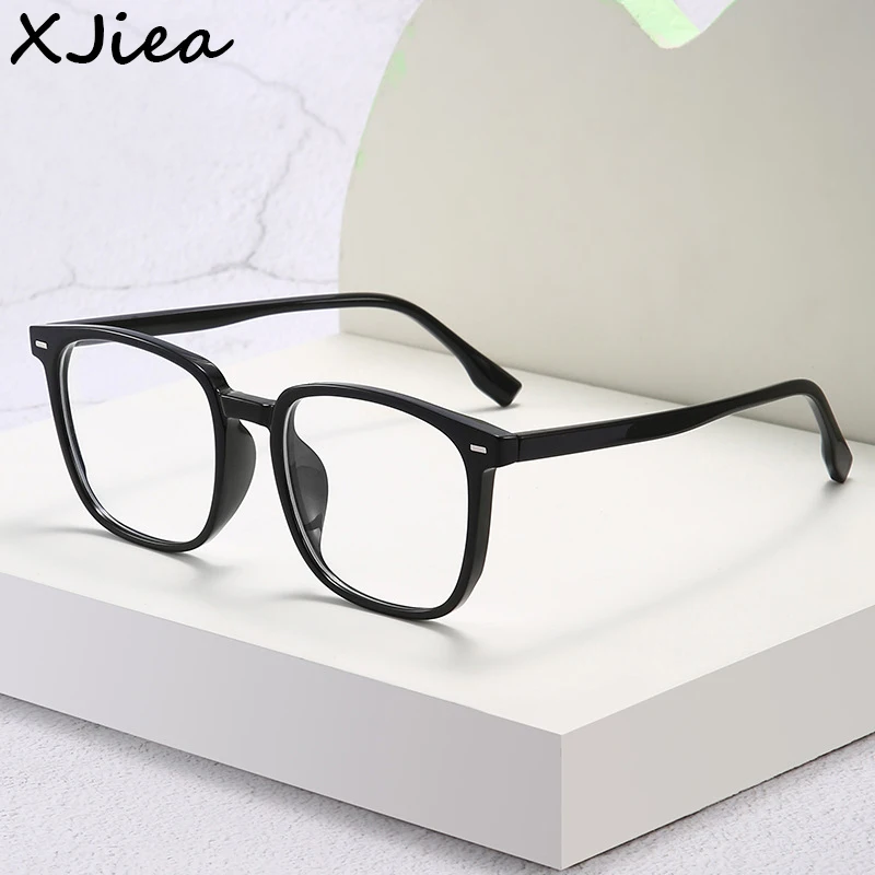 2024 New Classic Square Anti-Blue Light Glasses Men Fashion Simple Rectangle Big Frame Eyewear For Women Office Accessory