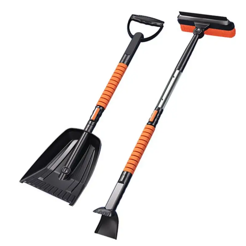 Universal Detachable Snow Shovel Brush Telescopic Car Glass Deicing Cleaning Tool Snows Ice Scraper Quick Clean Wash Tool