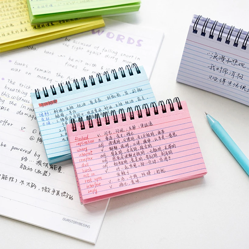 수평선 노트 찢을 수 있는 코일 북 Cuaderno 저널 노트 사무용품 일기 Libretas 편지지 노트