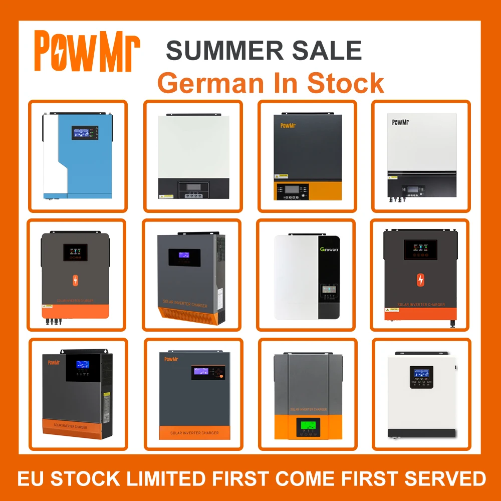 Powmr Eu Stock 3Kw 4.5Kw 5.5Kw 5Kw 5.6Kw 6.2Kw 10Kw 6.5Kw Dc 48V 230V Mppt Carica Inverter Ibrido A Energia Solare Locale Consegna Veloce