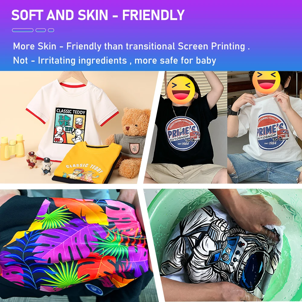 250ML*5 DTF ink for direct transfer film for PET film DTF ink Heat Transfer Printing Epson XP1500 L1800 R1390 L805 R2400