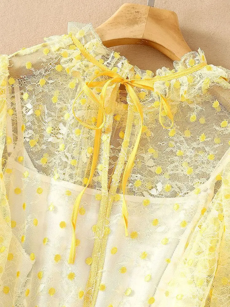 Vestidos de Renda para as Mulheres Zzsluia Babados Gola Puff Manga Designer Fino Elegante Vestido Moda Verão Uma Peça Roupas Femininas 14 Computers & Electronics