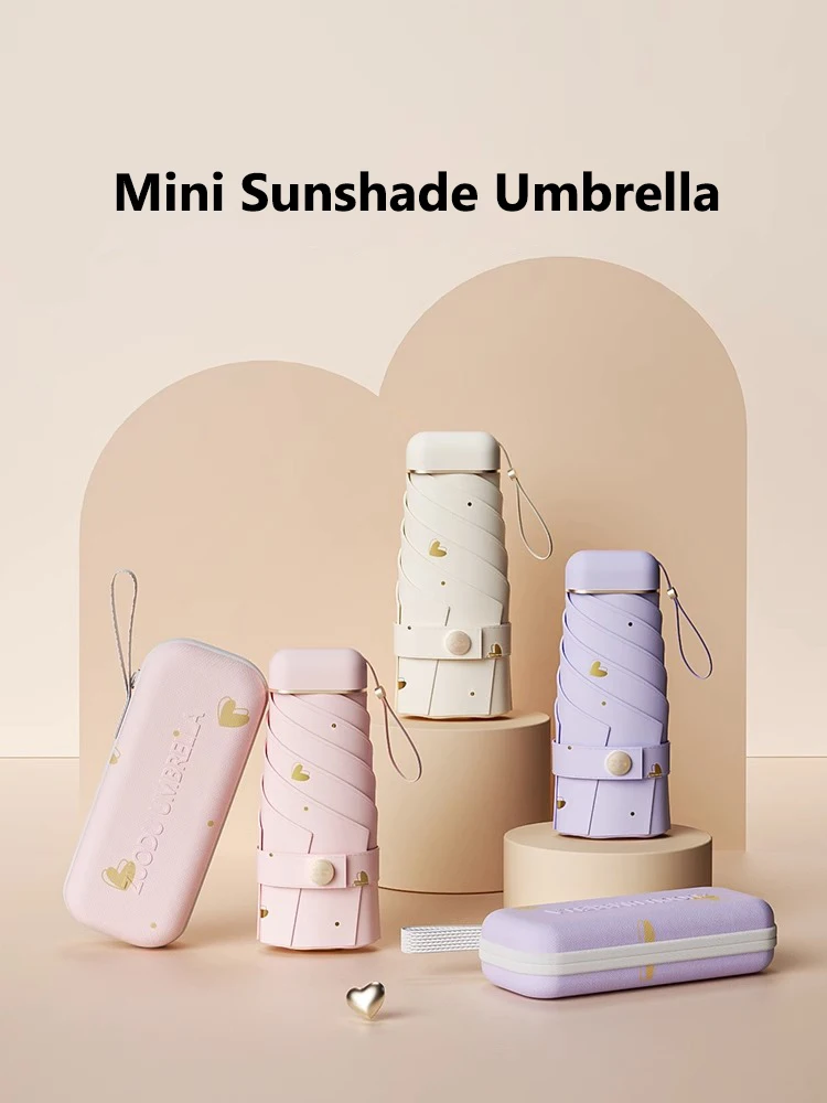 

ZUODU Mini Cute Luxury Umbrella - Protect Yourself from Rain and Sun with this Pocket-Sized and UV-Resistant Accessory for Girls