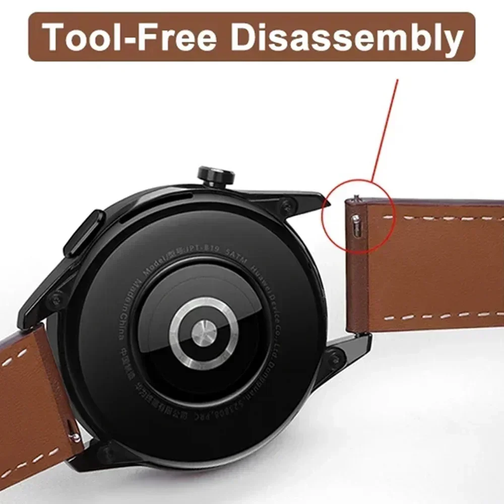 Genuine Leather Watchband - 20mm/22mm - Premium Strap Accessory