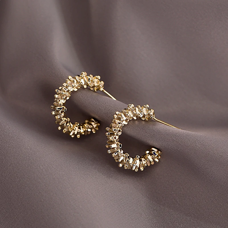 European and American Retro Metal C-shaped Semicircular Earrings For Womans 2025 New Fashion Jewelry Party Luxury Accessories geometric earrings