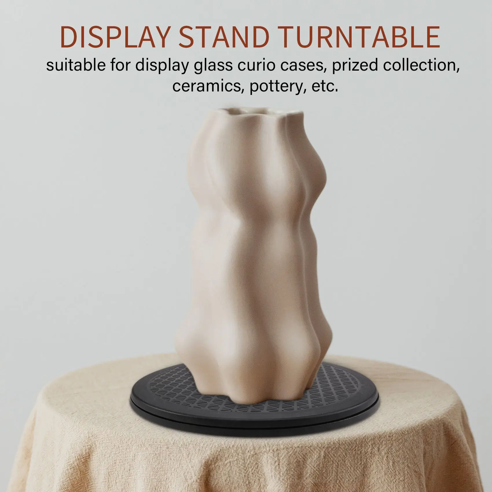 Rotating Display Stand 12Inch Bonsai Turntable Rotating Plate Wheel Revolving Home Kitchen Display Stand