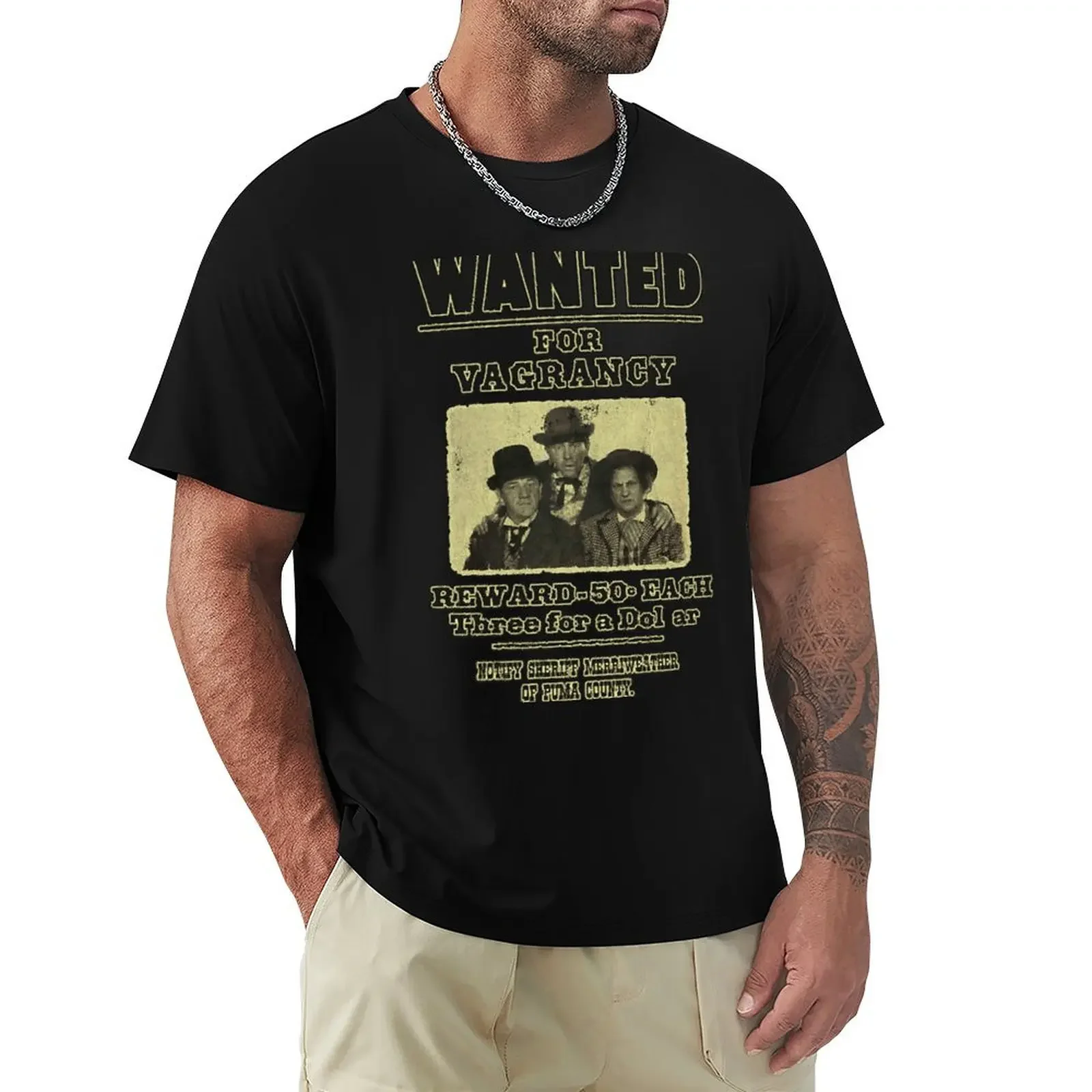 

VINTAGE - WANTED For Vagrancy T-shirt anime clothes summer top sports fans sweat shirts, men