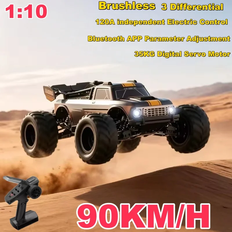 48CM 200M 1:10 Remote Control Car Brushless 4WD 90KM/H High Speed Off-Road Drift Racing 3 Differential Bluetooth APP RC Car 1