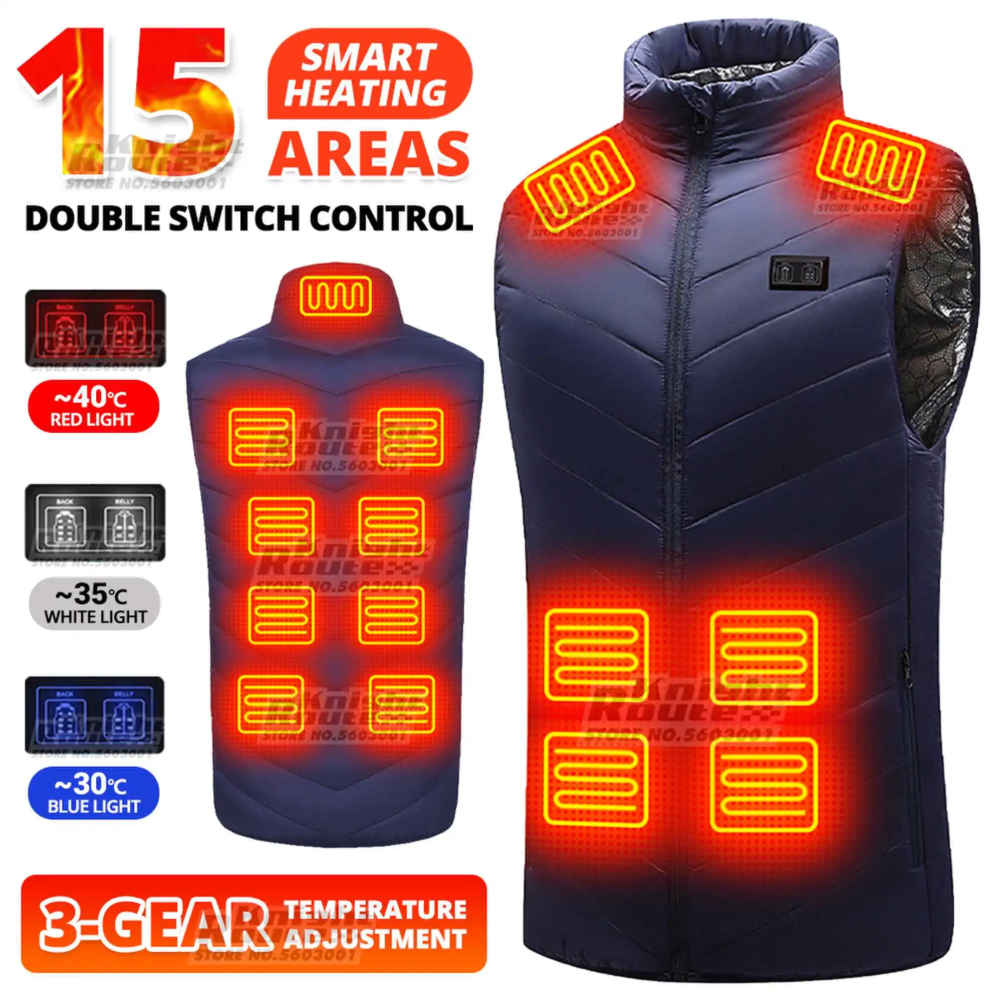 

15 Areas Heated Vest Motorcycle Jacket Winter Heating Vest Men Hunting Ski Heating Jacket Anti-freeze USB Powered Heated Clothes