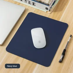 Compact PU Leather Non-Slip Gaming Mouse Pad - Waterproof & Easy to Clean - 19x23cm (Navy blue)
