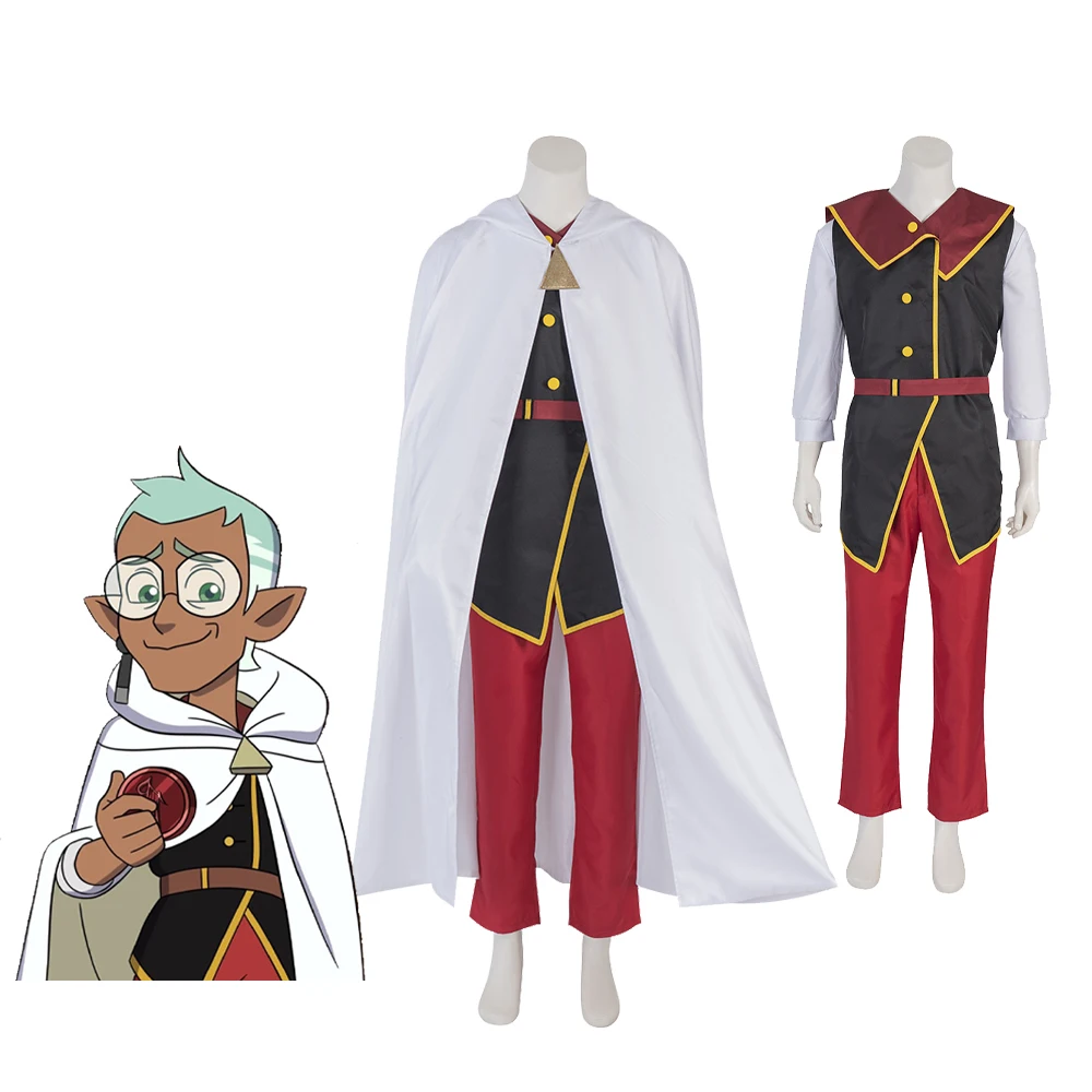 

The Owl Cosplay House Raine Costume Adult Men Raine Top Vest Pants Full Set With Cloak Halloween Carnival Party Suit