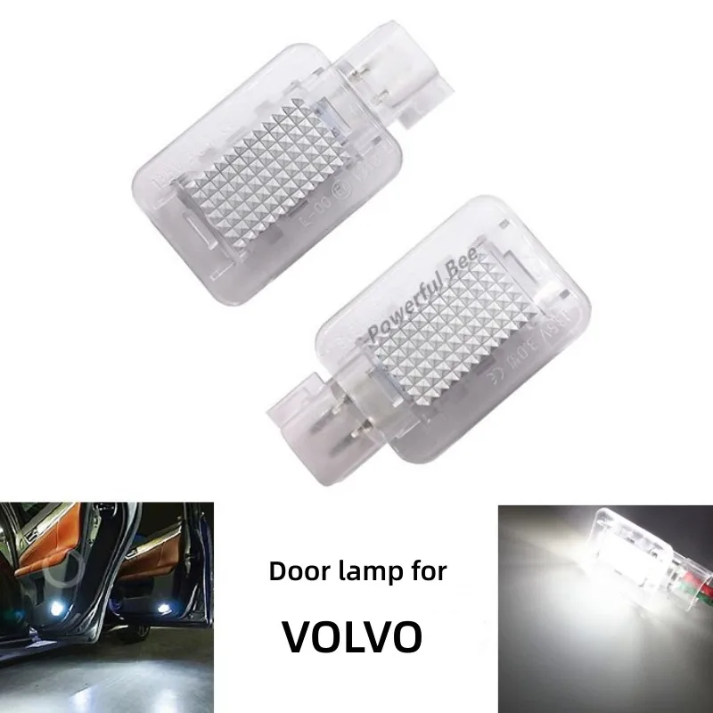 

2 x CANBUS white LED original car automobile door welcome lamp lights error free for Volvo C30 V70 XC70 XC90 2003-14