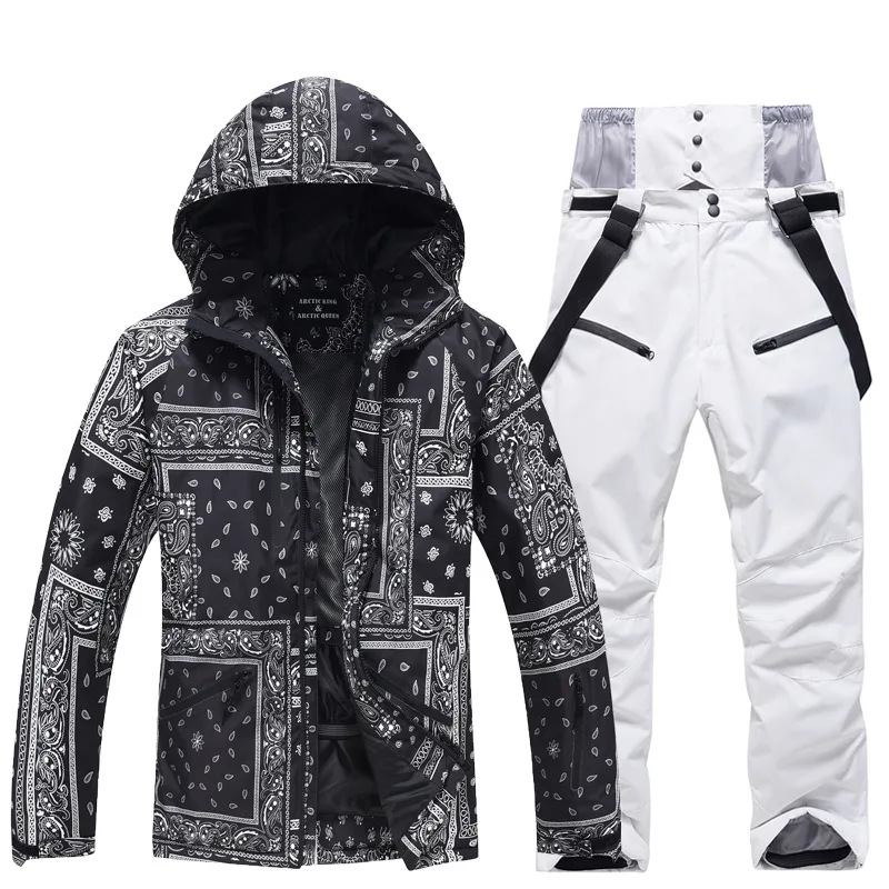 Men's and Women's Ski Suit Sets Waterproof Snow Costume Ski Jacket and Pant Set Outdoor Clothing Snowboarding