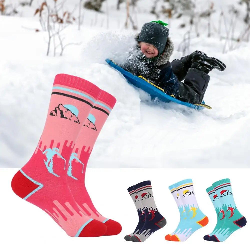 1 Pair Ski Socks Sweat-absorbing Fine Workmanship Keep Warm Soft Thick Kids Boot Ski Socks Snow for Outdoor
