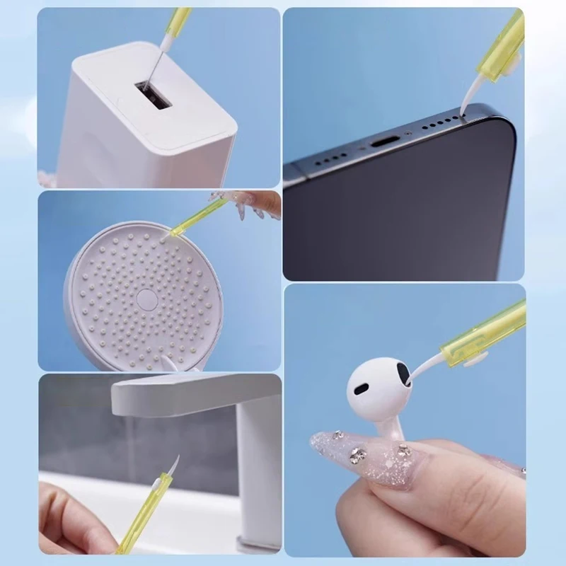 Universal Mini Cleaning Brush and Metal Dust Plug Removal Kit for USB C Charging Port and Earphone Maintenance