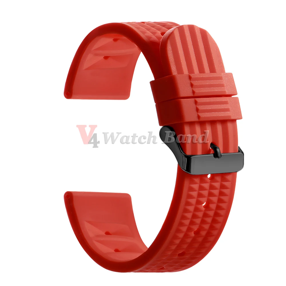 Premium Waterproof Silicone Sport Strap - Universal 20mm/22mm Rubber Watchband