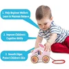 Cartoon Animals Push Pull Toy Baby Pulling Toy Walking Toy with String Children Educational Pull Along Toy Gift for Toddlers Kid 5