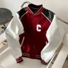 Teddy Leather Stitching C-word Wool Baseball Uniform Ce Home Letters Men's And Women's High-end Fashion Jacket 4