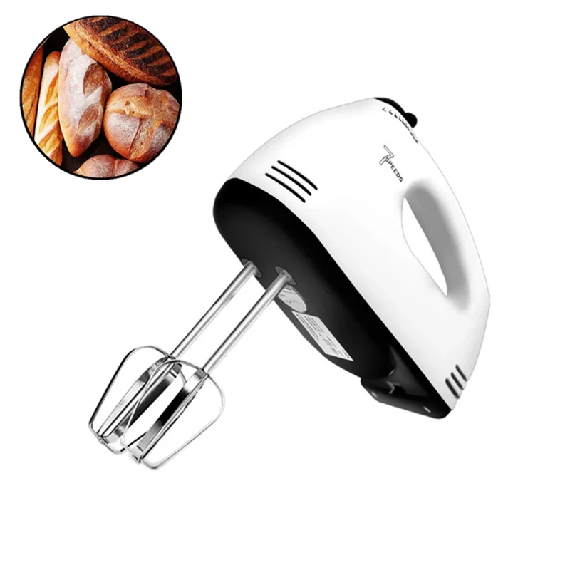 Handheld electric egg beater, household automatic mixer, egg white and cream beater, mini 7-speed white 4