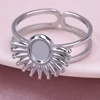 6pcs/Lot Silver Color Circular Butterfly Ring High-Quality Classic Flower Ring Stainless Steel Adjustable Opening Jewelry Gift 4