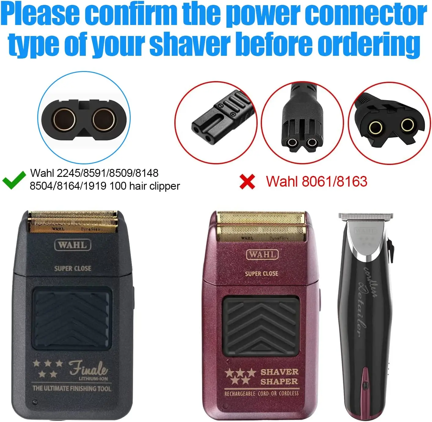 Wahl Magic 무선 트리머용 4V 2A 충전기, 8148 8164 8504 8509, Wahl Magic 무선 8591 용 전원 충전기 어댑터 코드