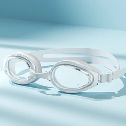 Premium Unisex Waterproof Anti-Fog UV Protection Swimming Goggles (White Clear Lens)