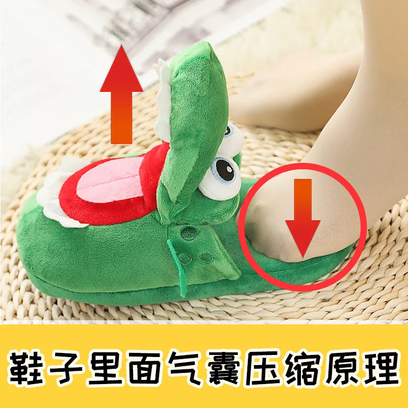 Pantoufles en beurre de crocodile pour enfants, chaussures qui ouvrent la  bouche quand elles marchent dessus - AliExpress