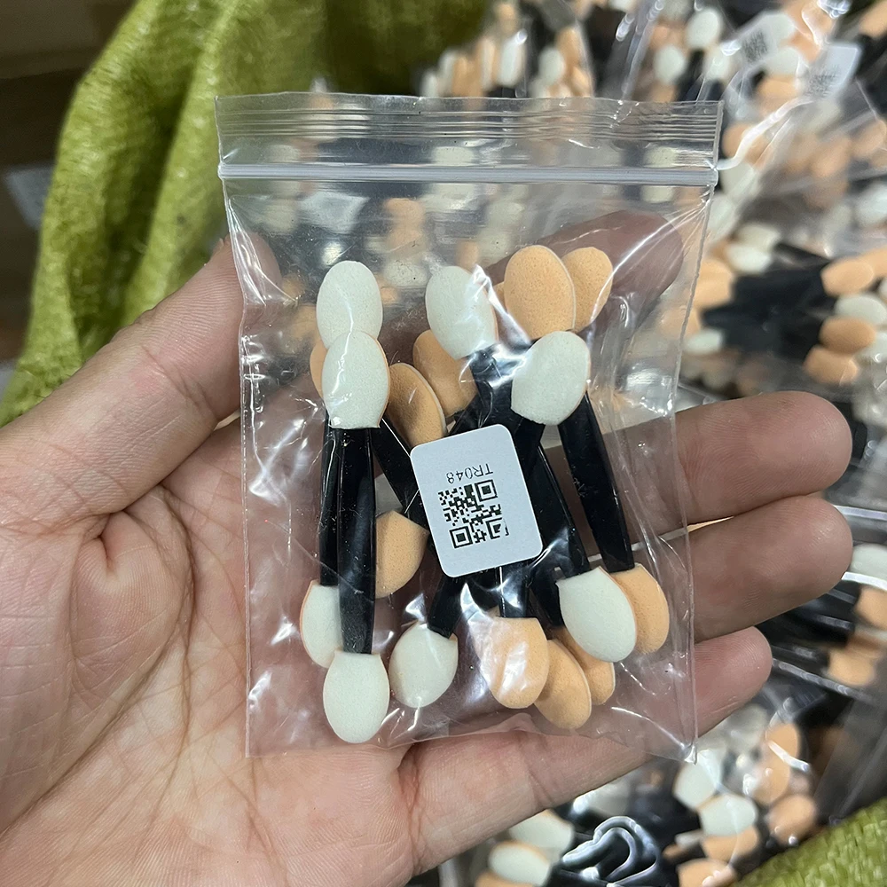Description Picture 2 of item10/30/50/100/200pcs Nail Powder Brushes Sponge Double Sided Eyeshadow Applicators Sticks Disposable Makeup Sponge Beauty Tools