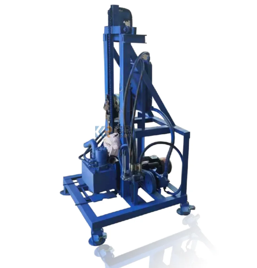 

100m Electric Hydraulic Water Well Drilling Rig Deep Water Hydraulic Drilling Rig with Drill Bit Electric Folding Drilling Rig