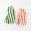 2024 Spring Boy Girl Children Loose Strped Casual Pants Baby Pockets Fashion Pants Kid Outdoor Cotton Trousers Toddler Costume 1