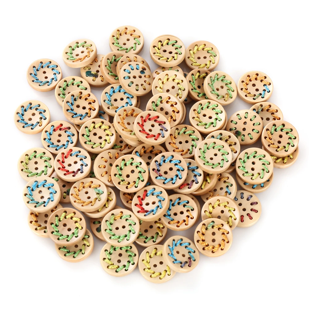 20pcs/lot wooden buttons Random mixing Heart shaped weaving Buttons Handmade accessories for Art and Crafts 6