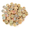 20pcs/lot wooden buttons Random mixing Heart shaped weaving Buttons Handmade accessories for Art and Crafts 6