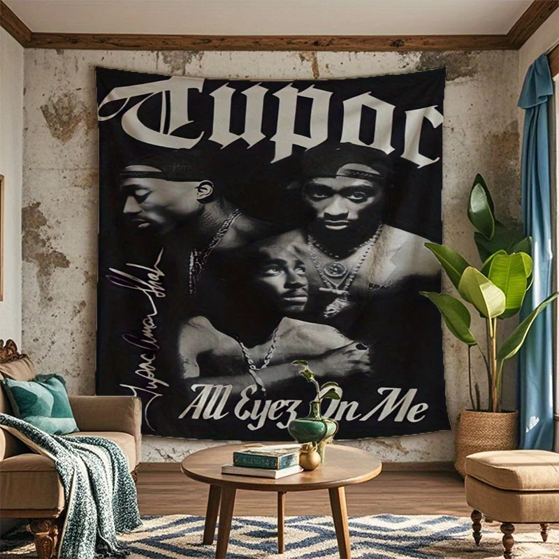 아이코닉한 All Eyez on Me 디자인의 투팍 추모 태피스트리, 팬에게 딱 맞고 힙합 역사에 터치를 더하는 데 이상적