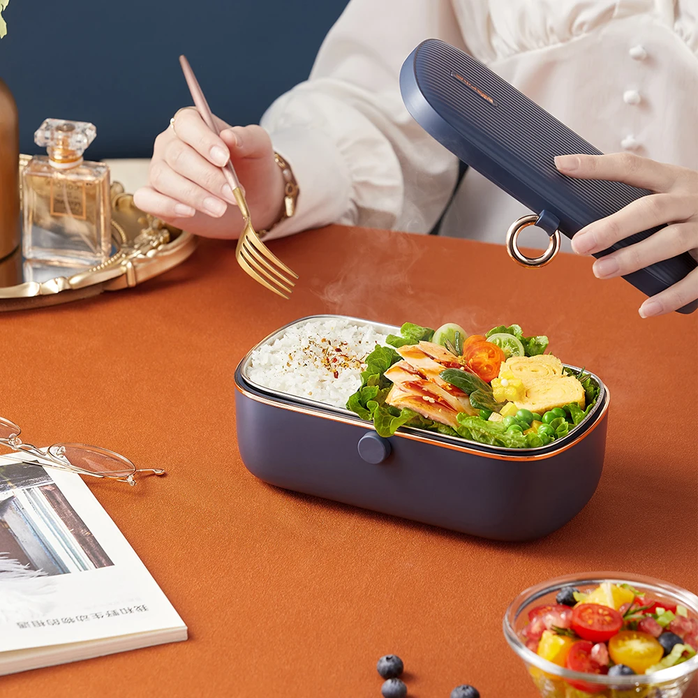 Stainless Steel Multifunctional Electric Heating Lunch Box Smart Reservation Food Storage Container For Student O Bear DFH-P09D1