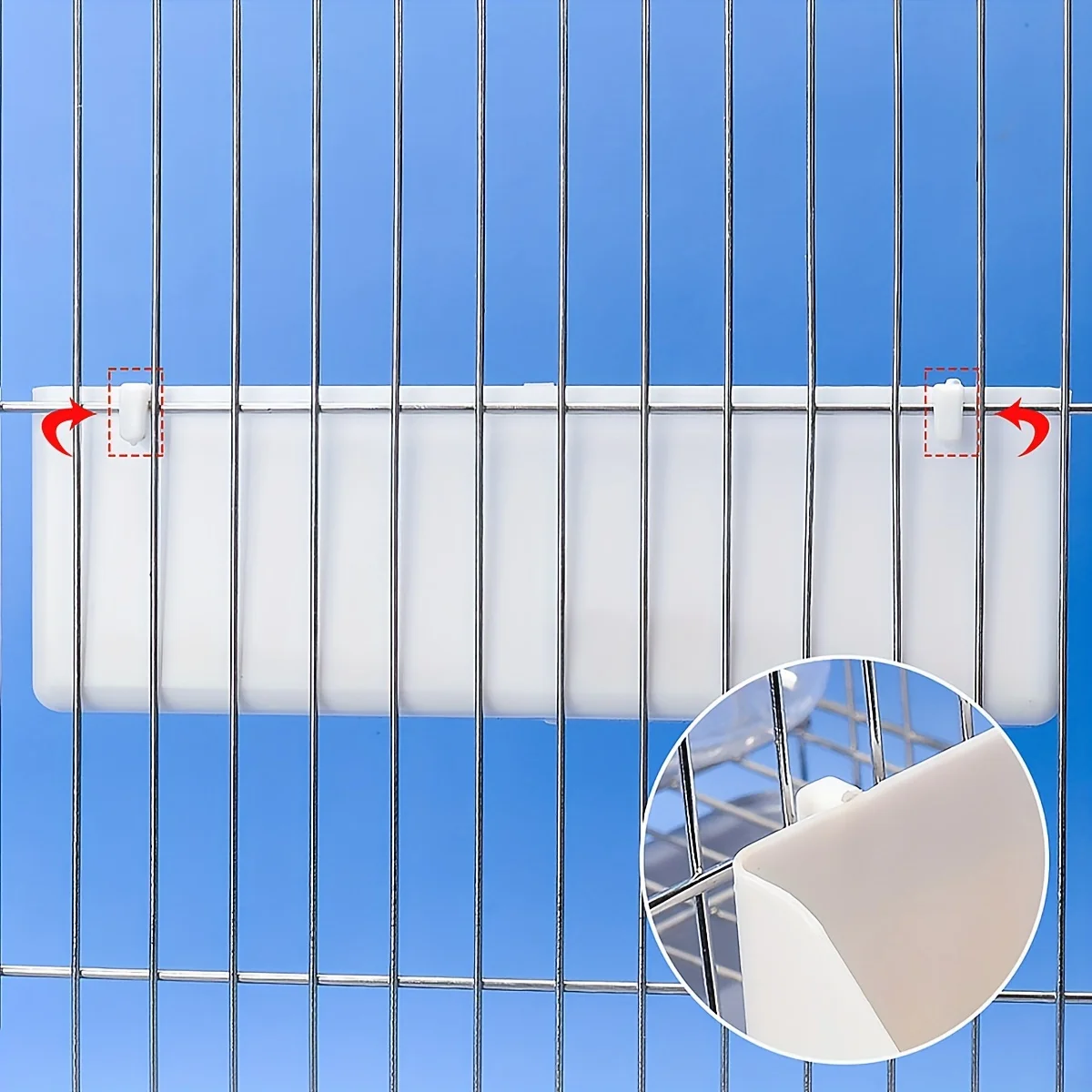 Double grid stand bird feeding trough for parrots and birds