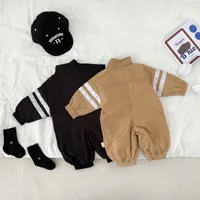 Vêtements de sport rayés pour bébés garçons de 0 à 3 ans, avec fermeture éclair, pour sortie, printemps, automne 3