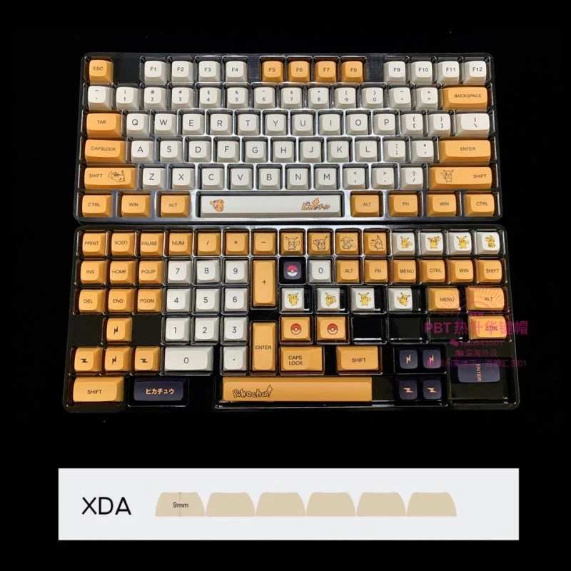 

139 Key Pikachu Keycaps XDA Keycap Height PBT Sublimation For Cherry MX Switch Mechanical Keyboard GK61 64 68 84 87 96 104 108
