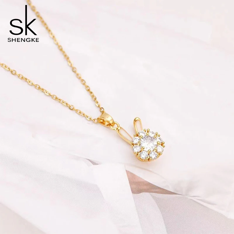 Shengke Women Watches Fashion Geneva Design Ladies Luxury Necklace Rectangle Quartz Wristwatches Luxury Gifts For Women Clock