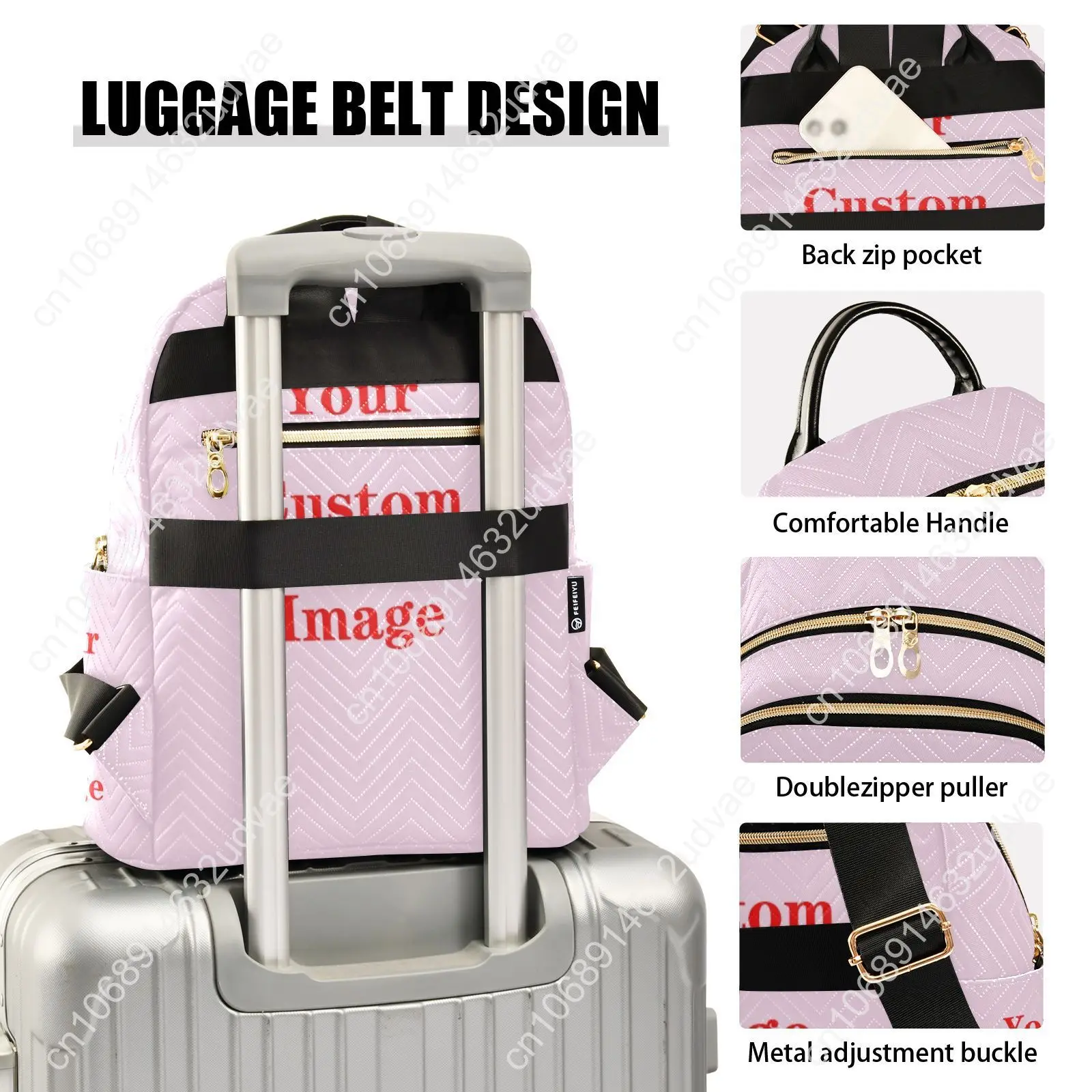 Backpack For Women 2023 New Customizing Images Casual Elegant Polyester Fashion Multi-pocket Lager Zipper Travel Shoulder Bags