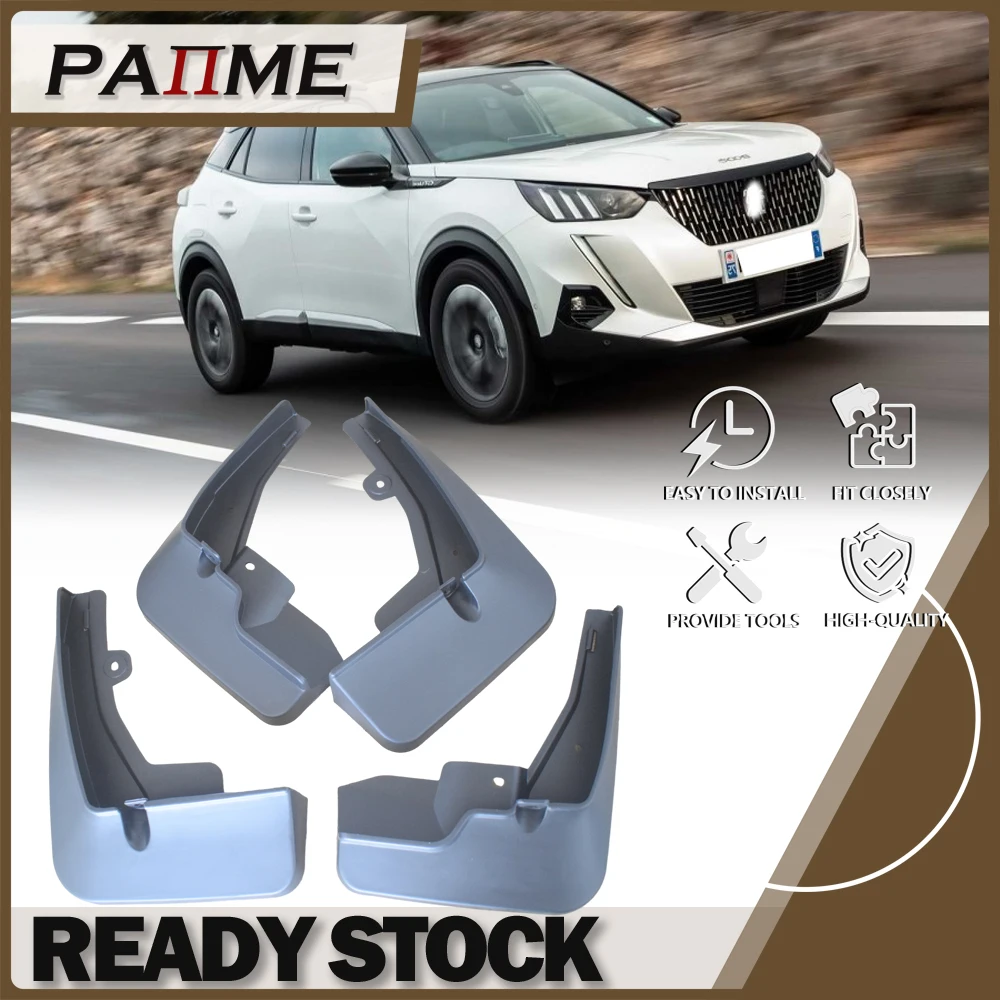 

Автомобильные Брызговики для Peugeot 2008, 2020, 2021, 2022, 4 шт., литые Брызговики, матовая защита передние и задние брызговики YC102134
