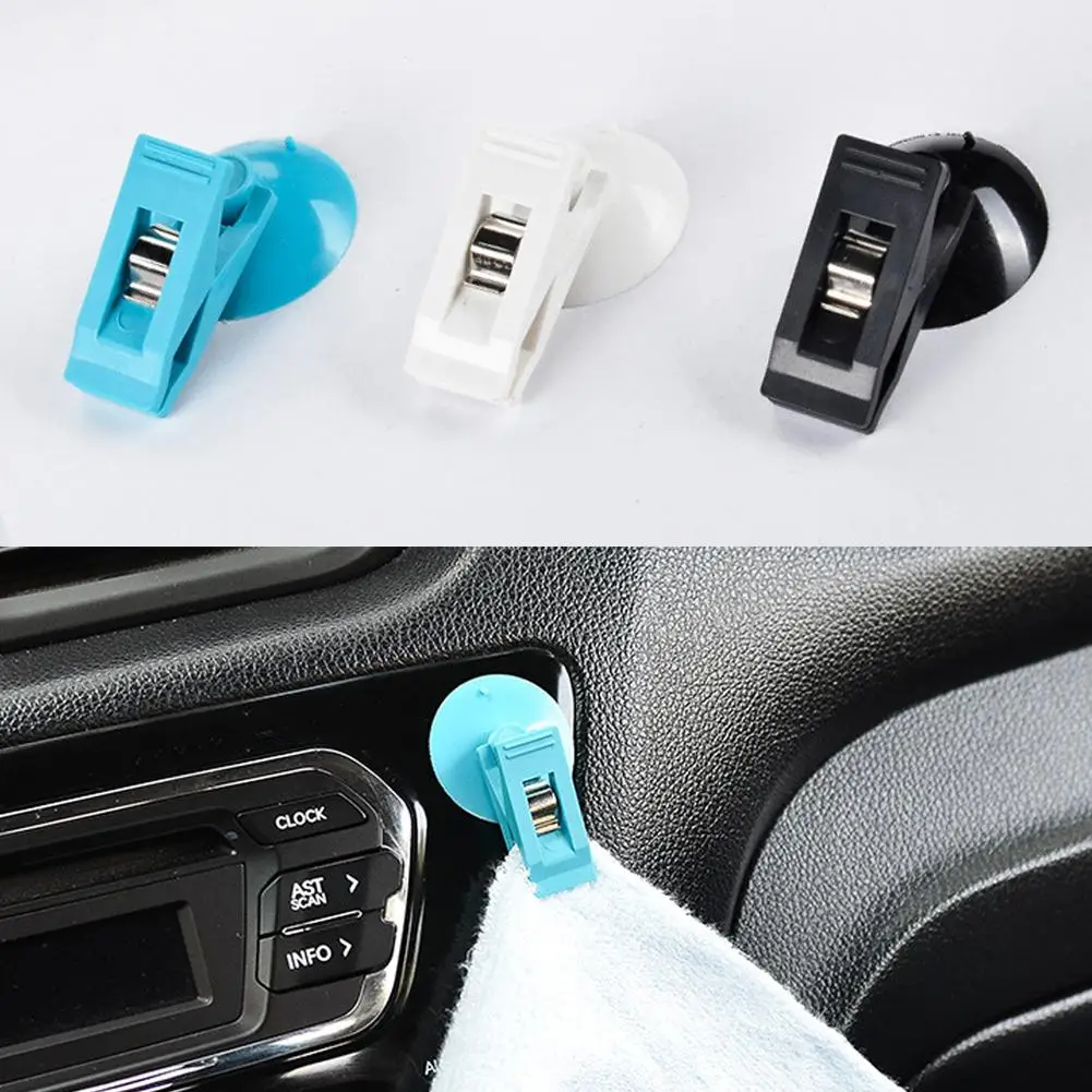 

1 Pair Car Interior Window Mount Suction Cap Clip Plastic Sucker Removable Holder For Sunshade Curtain Towel Ticket X5h8