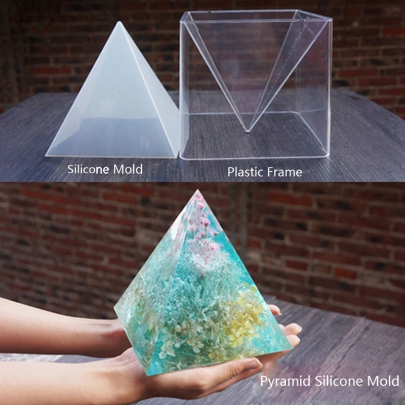 Y4QE 12cm Pyramid Epoxy Resin Mold Handmade Ornaments Silicone Mould DIY Crafts Mold