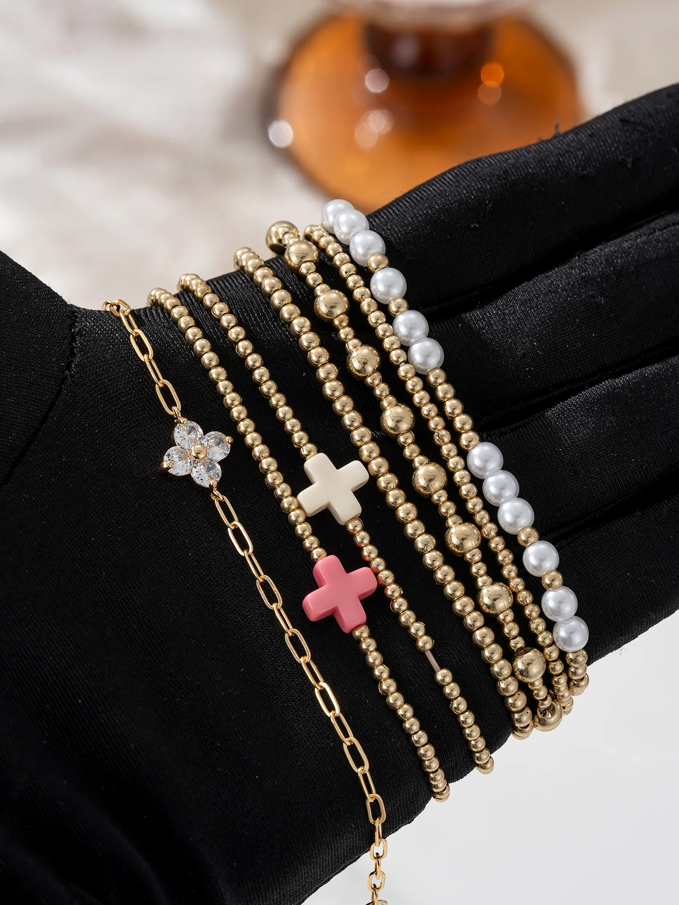 Handmade 7pcs Cross Bracelet Set Music Festival Jewelry