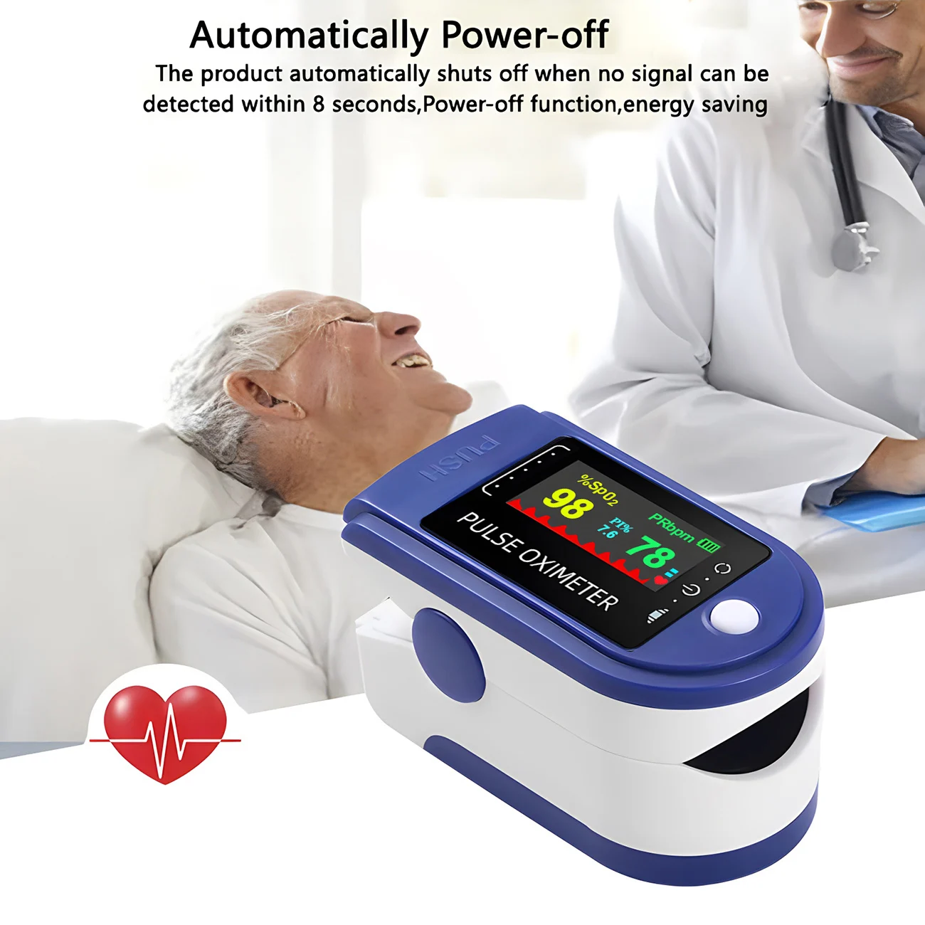 Portable Digital Finger Pulse Oximeter LED Blood Oxygen Heart Rate Health Diagnostic Monitor Tool