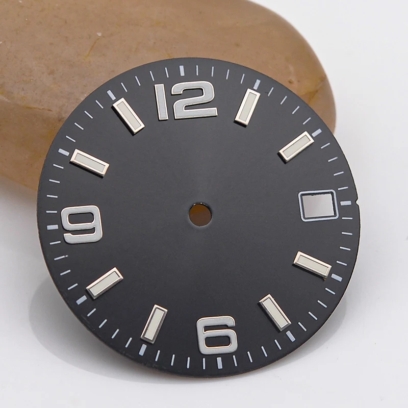 285mmDiaGreenLuminousBlackWatchDialsForNH357S267002Movement