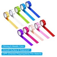 2-10Pc Metallic Washi Tape 15mmx5m Art Paper Mirror Masking Foil Sticker Decorative Self-Adhesive Tape for DIY Art Craft Wedding 1