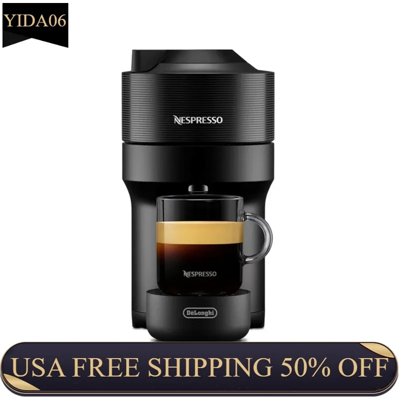 

Кофемашина Nespresso Vertuo Pop от De'Longhi, черная кофеварка, набор посуды, посуда