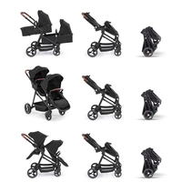 Poussette double multifonctionnelle portable, poussette double légère, poussette double pliable 4